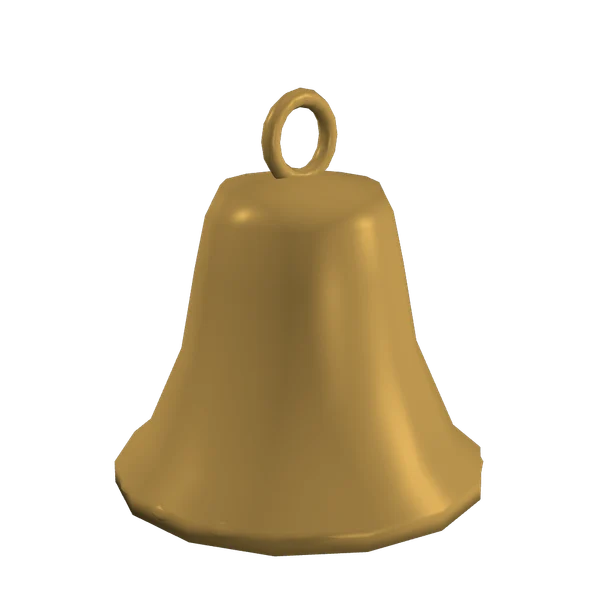 The worn brass opening bell, available to inspect and ring